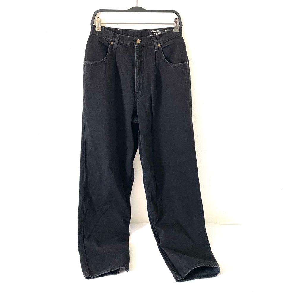 Vtg Eddie Bauer washed black high rise relaxed fit jeans